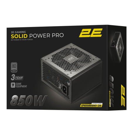 Блок живлення 2E GAMING Solid Power Pro ATX3.1 GEN5.0  (850W), >85%, 80+ Bronze, 120мм, 1xMB 24pin(20+4), 2xCPU 8pin(4+4), 3xMolex, 6xSATA, 4xPCIe 8pin(6+2), 1xPCIe GEN5 16pin, Semi Modular - фото 5