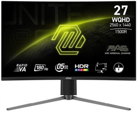 Монітор MSI 27" MAG 27CQ6PF 2xHDMI, DP, Audio, VA, 2560x1440, 180Hz, 0.5ms, sRGB 105%, CURVED, AdaptiveSync, HAS - фото 1 Монітор MSI 27" MAG 27CQ6PF 2xHDMI, DP, Audio, VA, 2560x1440, 180Hz, 0.5ms, sRGB 105%, CURVED, AdaptiveSync, HAS - фото 1