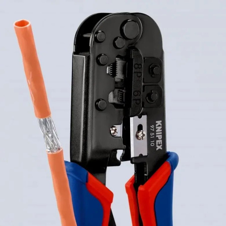 Обжимний інструмент KNIPEX, багатофункціональний, RJ 11/12, RJ 45, 190мм, 0.340кг - фото 4
