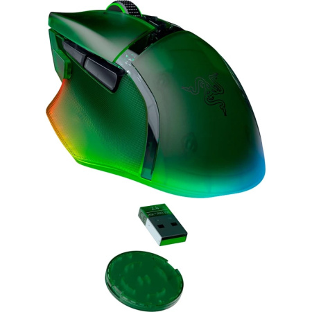 Миша Razer Basilisk V3 Pro 35K, RGB, USB-A/WL/BT, Phantom Green Ed. - фото 7