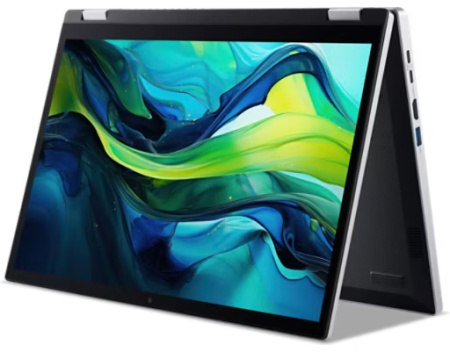 Acer Ноутбук Aspire Go Spin AGSP14-31PT 14" WUXGA IPS Touch, Intel 3-N355, 16GB, F512GB, UMA, Lin, сріблястий - фото 3