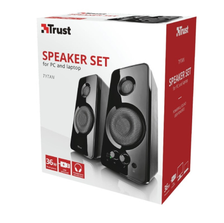 Акустична система Trust Tytan 2.0, 18Вт, USB/AUX, чорний - фото 4