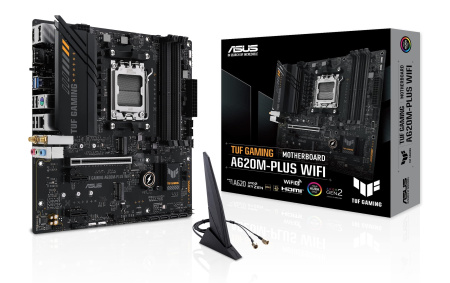 Материнcька плата ASUS TUF GAMING A620M-PLUS WIFI sAM5 A620 4xDDR5 HDMI DP Wi-Fi BT mATX - фото 9