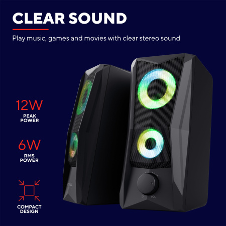 Акустична система Trust GXT 606 Javv 2.0, USB/AUX, RGB, чорний - фото 10