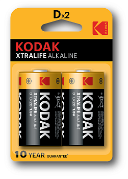 Батарейка Kodak XtraLife LR20 1x2 шт. блістер