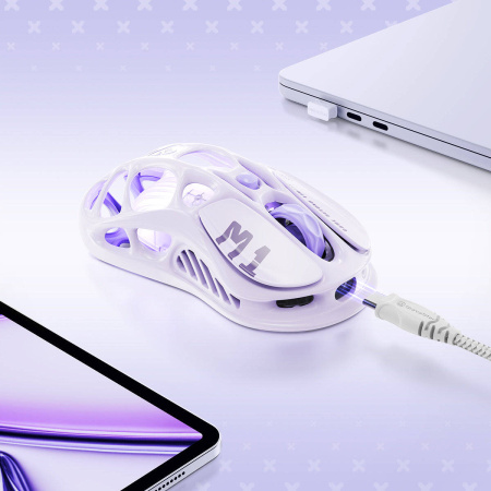 Миша GravaStar Mercury M1 Pro, magnesium alloy body, BT/WL/USB-A, RGB, Lavender Purple - фото 7