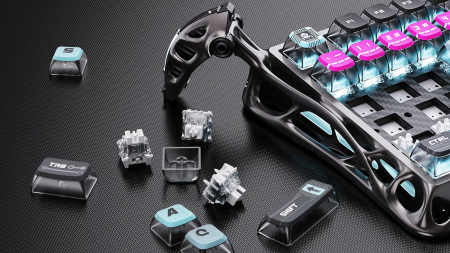 Клавіатура магнітна GravaStar Mercury V75 Pro 80keys, Magnetic Jade Gaming, 8K, USB-A, RGB, Cyberpunk - фото 11