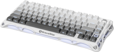 Клавіатура механічна GravaStar Mercury K1 80keys, GravaStar x Kailh Cheery Pink, EN, BT/WL/USB, білий - фото 7