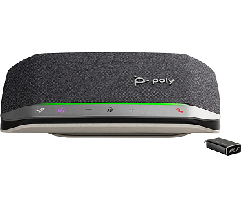 Спікерфон Poly Sync 20+ з адаптером BT700, сертифікат Microsoft Teams, 3 x Bi-Mic, радіус 2 м, USB-C, Bluetooth, сірий