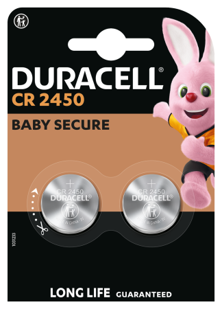 Спеціальна літієва батарейка типу «таблетка» Duracell 2450 3V, (CR2450), 2 шт. в упаковці
 - фото 2