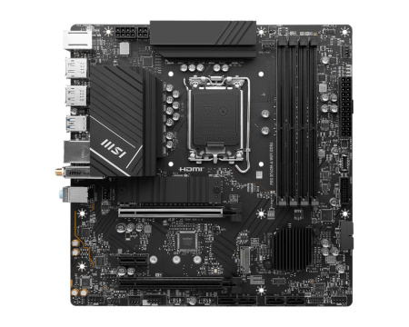 Материнcька плата MSI PRO B760M-A WIFI DDR4 s1700 B760 4xDDR4 M.2 HDMI DP WiFi BT mATX - фото 1