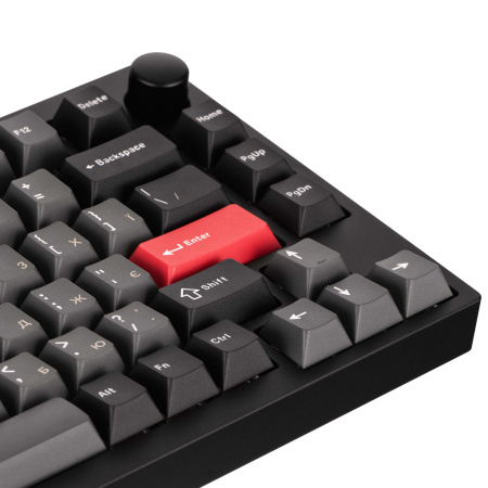 Клавіатура механічна Lemokey  P1 Pro 84Key, Keychron Super Banana, WL/BT/USB-A, QMK/VIA, Hot-Swap, EN/UKR, RGB,  Knob, Carbon Black - фото 8