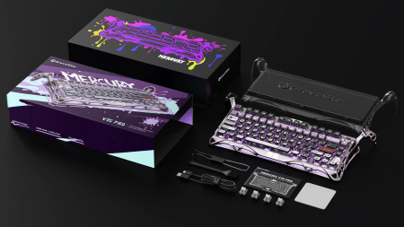 Клавіатура механічна GravaStar Mercury V75 Pro 80keys, Magnetic Jade Gaming, 8K, USB-A, RGB, Iron Purple - фото 3