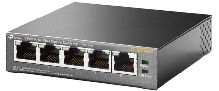 Комутатор TP-LINK TL-SF1005P 5xFE (4xPoE), 56Вт, Некерований - фото 3 Комутатор TP-LINK TL-SF1005P 5xFE (4xPoE), 56Вт, Некерований - фото 3