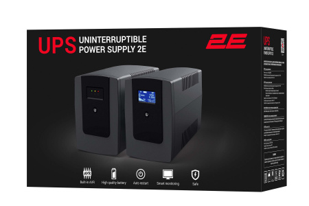 Джерело безперебійного живлення 2E ED1200, 1200VA/720W, LED, 3xSchuko - фото 4