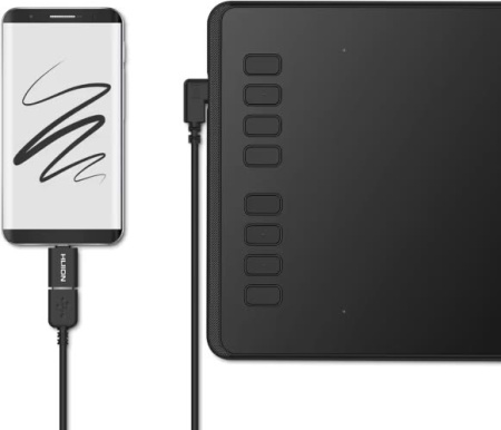 Графічний планшет Huion 8.7"x5.4" H950P, microUSB, чорний - фото 8