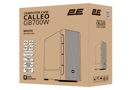 Корпус 2E GAMING Calleo GB700W без БЖ, 2xUSB3.0, 1xUSB2.0, 4x120мм ARGB, VGA 320мм, LCS ready, контролер з пультом, TG Side Window, mATX, білий - фото 24