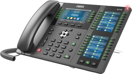 Телефон IP Fanvil X210 2xGE LAN, 1xUSB-A, BT4.2, 20 SIP line, SW Linux, 106 DSS клавіш, PoE, 4.3" кольоровий екран - фото 1