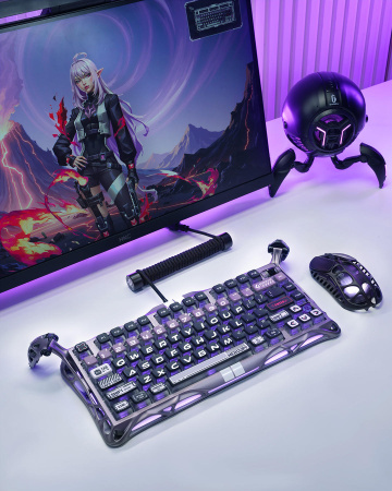 Клавіатура магнітна GravaStar Mercury V75 Pro 80keys, GravaStar x Gateron Jade Gaming, USB-A, 8k, RGB, Iron Purple - фото 18