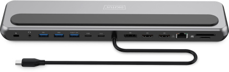 Док-станція DIGITUS USB-C > 2xHDMI/1xDP/3xUSB-A/USB-C/RJ54/PD/Audio - фото 3