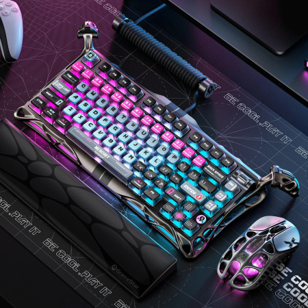 Клавіатура магнітна GravaStar Mercury V75 Pro 80keys, Magnetic Jade Gaming, 8K, USB-A, RGB, Cyberpunk - фото 10