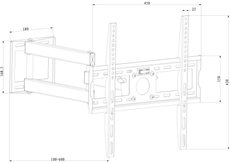 Кронштейн настенный X-Digital STEEL SA345 Black - фото 2