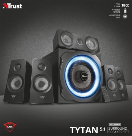 Акустична система Trust GXT 658 Tytan 5.1, 90Вт, AUX, чорний - фото 9
