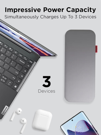 Lenovo Портативний зарядний пристрій Power Bank 20000 mAh, Go USB-C Laptop, Thunder Black - фото 5