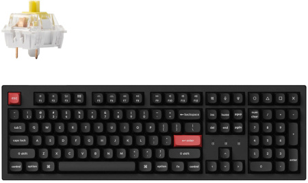 Keychron Клавіатура механічна K10 PRO 100Key, K pro Banana, WL/BT/USB-A, QMK, EN/UKR, White Led, чорний - фото 1
