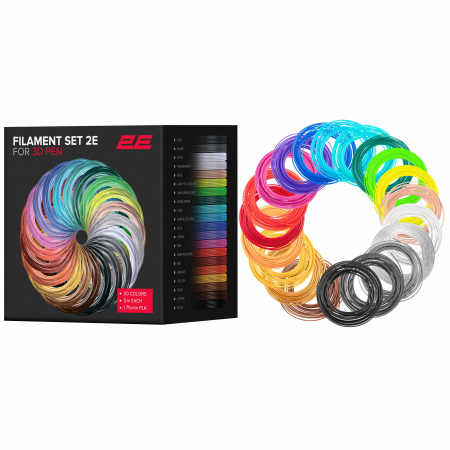 2E Картридж для 3D ручки PLA, 1.75мм, 20шт, мікс 5м - фото 1