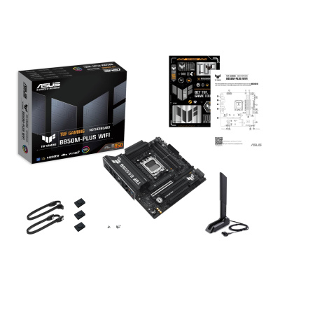 Материнcька плата ASUS TUF GAMING B850M-PLUS WIFI sAM5 B850 4xDDR5 M.2 HDMI DP Wi-Fi BT mATX - фото 2