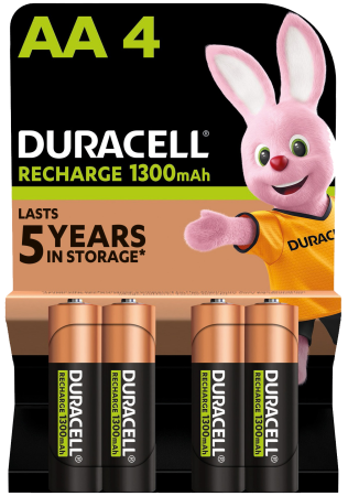 Акумулятори Duracell Rechargeable AA 1300 mAh, 4 шт. - фото 1