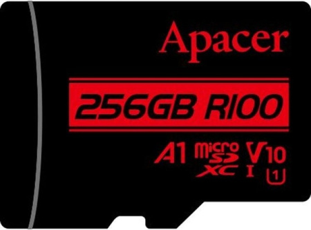 Карта пам'яті Apacer MicroSDHC 256GB UHS-I Class 10 + SD adapter (AP256GMCSX10UB-R) - фото 2