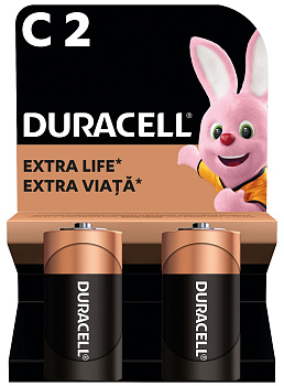 Лужні батарейки Duracell C, 2 шт.

