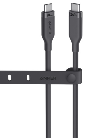 Кабель Anker USB-C to USB-C - 0.9m 240W 20 Gbps 4K Video Tranfer Bio-Nylon Black - фото 1