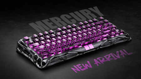 Клавіатура магнітна GravaStar Mercury V75 Lite 75keys, Blackcore, USB-A, Transparent Black - фото 10