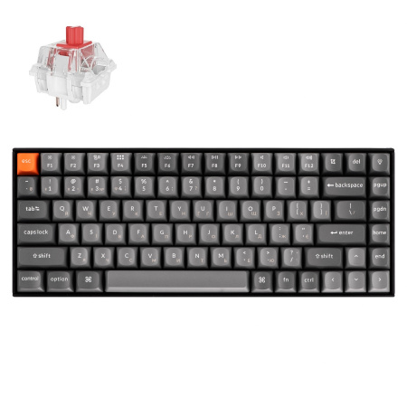 Keychron Клавіатура механічна K2 Max 84Key, K Super Red, WL/BT/USB-A, QMK, EN/UKR, White Led, чорний - фото 2