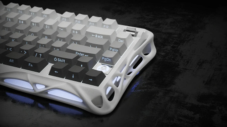 Клавіатура механічна GravaStar Mercury K1 80keys, GravaStar x Kailh Cheery Pink, EN, BT/WL/USB, білий - фото 6