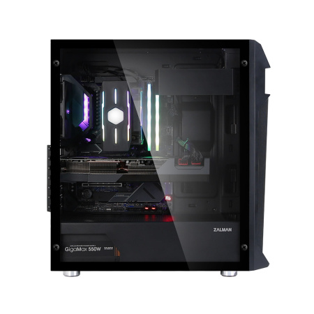 Zalman Корпус Z1 Plus, без БЖ, 2xUSB3.0, 1xUSB2.0, 3x120mm Black fans, TG Side Panel, ATX, Black - фото 3