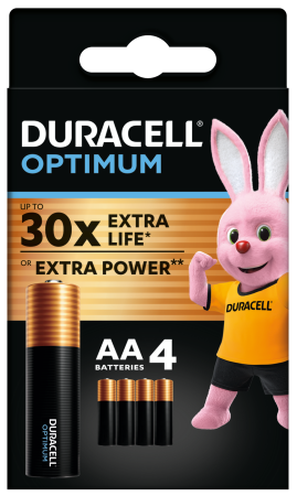 Лужні батарейки Duracell Optimum AA, 4 шт. - фото 1