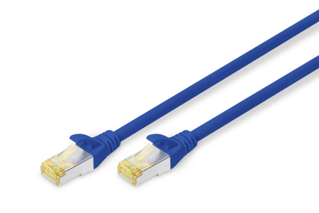 Digitus Патч-корд CAT 6a S-FTP, 1м, AWG 26/7, Cu, LSZH, синій - фото 1