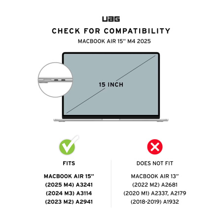 Чохол UAG для MacBook Air 15"(2023-2025), Essential Armor, Ice - фото 5