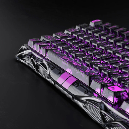 Клавіатура магнітна GravaStar Mercury V75 Lite 75keys, Blackcore, USB-A, Transparent Black - фото 7