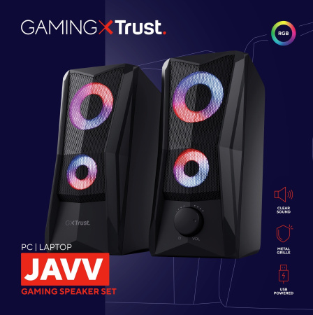 Акустична система Trust GXT 606 Javv 2.0, USB/AUX, RGB, чорний - фото 8