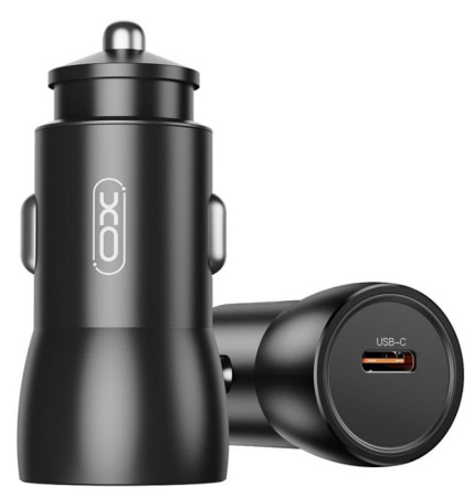 Автомобільний зарядний пристрій XO CC57 25W Metal Car Charger Type-C PD Black - фото 1
