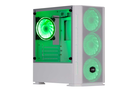 Корпус 2E GAMING Calleo GB700W без БЖ, 2xUSB3.0, 1xUSB2.0, 4x120мм ARGB, VGA 320мм, LCS ready, контролер з пультом, TG Side Window, mATX, білий - фото 3