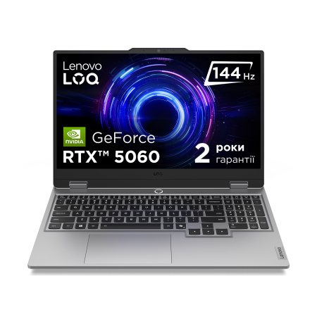 Ноутбук Lenovo LOQ 15IRX10 15.6" FHD IPS AG, Intel i7-13650HX, 24GB, F512GB, NVD5060-8, DOS, сірий - фото 1