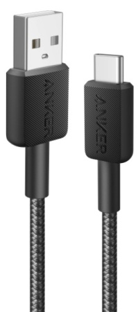 Кабель Anker 322 USB-A to USB-C - 0.9m Nylon Black - фото 1
