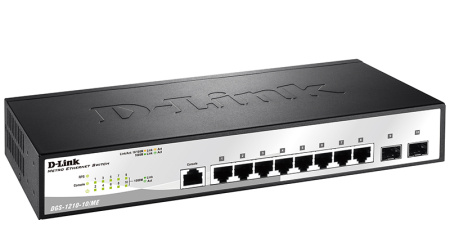 Комутатор D-Link DGS-1210-10/ME 8xGE, 2xSFP - фото 2