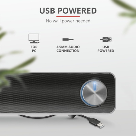 Акустична система Trust Arys Саундбар, USB/AUX, чорний - фото 9